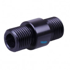 1/2 inch UNF male to 1/2 inch UNF male airgun silencer Adaptors to fit Brocock Atomic, Air Arms TX200HC, S510 & others Black Alloy Made in UK (AGM ADD 24)