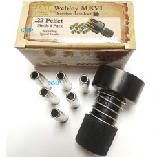 Webley MKVI Service Revolver CO2 .22 ( 6 silver shells and loader to suit Webley MK VI 5.5mm PELLET Model .455)